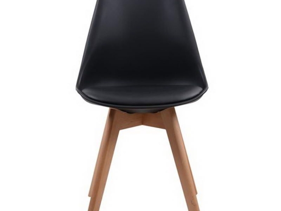 Καρέκλα Martin ΕΜ136,24 49x57x82cm Black Σετ 4τμχ Ξύλο,Πολυπροπυλένιο