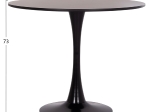 ΤΡΑΠΕΖΙ ΣΤΡΟΓΓΥΛΟ BROLIN HM18141.02 MDF TOP-ΒΑΣΗ ΜΕΤΑΛΛΙΚΗ--ΜΑΥΡΟ Φ90x73Υεκ
