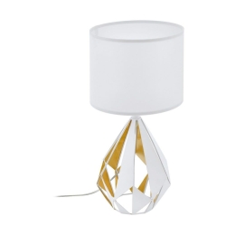 Φωτιστικό Επιτραπέζιο Carlton 5 43078 White-Gold Eglo Ατσάλι,Ύφασμα