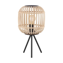 Φωτιστικό Επιτραπέζιο Bordesley 43218 Natural-Black Eglo Μέταλλο,Ξύλο