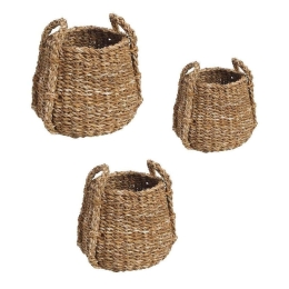 Καλάθι Σετ 3Τμχ. KAG123 Seagrass Καφέ 45-31-21Cm Espiel Seagrass
