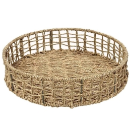 Καλάθι Διακοσμητικό Στρογγυλό AST806 Φ30cm Seagrass Beige Espiel Seagrass