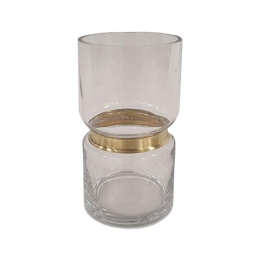 Βάζο 00.03.32004 12Χ22cm Clear-Gold Γυαλί