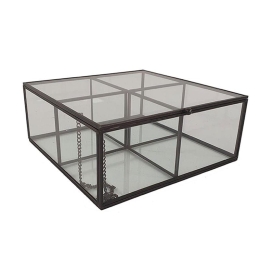 Μπιζουτιέρα 00.03.32038 20Χ21Χ8,5cm Black-Clear Μέταλλο,Γυαλί