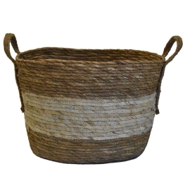 Καλάθι 00.06.67276 38x30x27cm Ecru-Brown Ψάθα