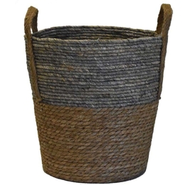 Καλάθι 00.06.67267 Φ34x37cm Grey-Brown Ψάθα