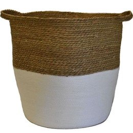 Καλάθι 00.06.67286 45x45cm White-Brown Ψάθα