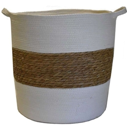 Καλάθι 00.06.67289 40x40cm White-Brown Ψάθα