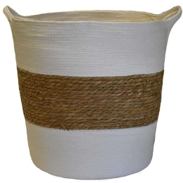 Καλάθι 00.06.67290 45x45cm White-Brown Ψάθα