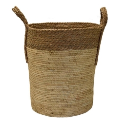 Καλάθι Ψάθινο 00.06.67555 Φ40x46cm Natural-Brown Ψάθα