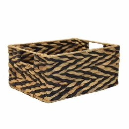 Καλάθι Ψάθινο Black Rusk 00.06.67548 31x23x15cm Natural-Black Ψάθα