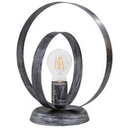Φωτιστικό Επιτραπέζιο 34-0282 Halka Φ18-25 Ε27 H28XΦ25cm Silver Heronia Metal