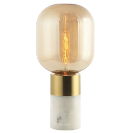 Φωτιστικό Επιτραπέζιο 20253 1xE27 Max 25W White Marble - Champagne - Brushed Brass Μάρμαρο