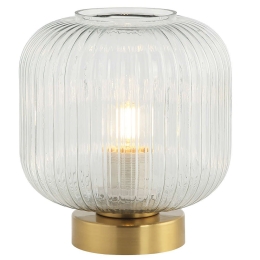 Φωτιστικό Επιτραπέζιο 20250 1xE27 Max 25W Transparent - Brushed Brass Μέταλλο,Γυαλί