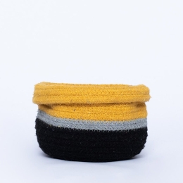 Καλάθι Διακοσμητικό Hil 12X15 Black-Yellow Palamaiki 100% Βαμβάκι