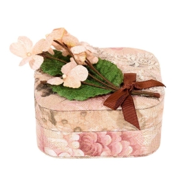 Μπιζουτιέρα Λουλούδια G19-411 1-373-91-161 11x11x5cm Peach-Red Etiquette Χαρτί