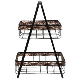 Καλάθια Σε Βάση (Σετ 2Τμχ) 128-123-083 43x30x60cm Black Μέταλλο