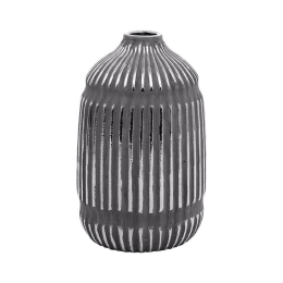 Βάζο Κεραμικό 023-223-108 14x14x23cm Silver Κεραμικό