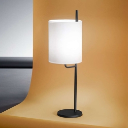 Φωτιστικό Επιτραπέζιο 6852 N 1XE27 40W Φ18cm 60cm Black-White Perenz Μέταλλο,Ύφασμα