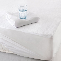Επίστρωμα Αδιάβροχο Με Λάστιχο White Ρυθμός Ημίδιπλο 120x200cm 100% Βαμβάκι