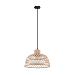 Φωτιστικό Οροφής Ø370 'Ausnby' 43285 Natural-Black Eglo Μέταλλο,Ξύλο