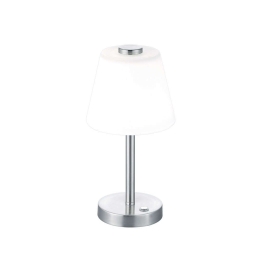 Φωτιστικό Επιτραπέζιο Led Emerald 350Lm 29x15cm Nickel Mat-White 525490107 Trio Lighting Μέταλλο,Γυαλί