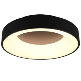 Φωτιστικό Οροφής - Πλαφονιέρα Girona 671210132 27W Led Φ45cm 11cm Black Mat Trio Lighting Μέταλλο