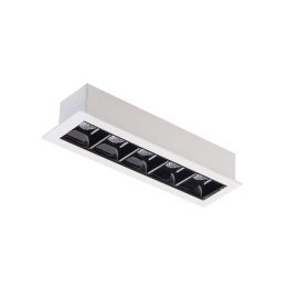 Σποτ Χωνευτό Led S053 5x2W 3000K 110 Lm White-Black Ορθογώνιο