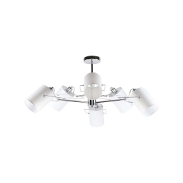 Φωτιστικό Οροφής Shiro 77-8101 94x94x20 Chrome-White Homelighting Μέταλλο,Ύφασμα