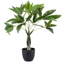 Τεχνητό Φυτό Παχίρα της Τύχης 20428 50cm Beige-Green Globostar Πολυαιθυλένιο,Ύφασμα