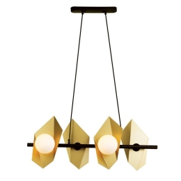 Φωτιστικό Οροφής - Ράγα HL42594P68BG 4ΧG9 68Χ26ΧΗ120 Gold-Black Aca Decor Μέταλλο,Γυαλί