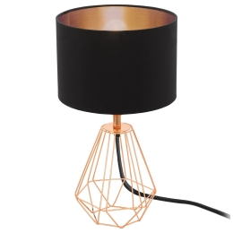Φωτιστικό Επιτραπέζιο Carlton 2 95787 Balck-Bronze Eglo Μέταλλο,Ύφασμα