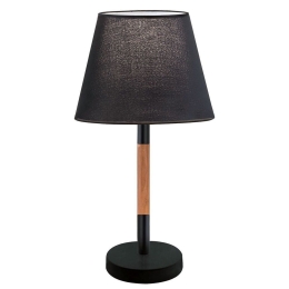 Επιτραπέζιο Φωτιστικό Villy 4188101 Black Viokef Ξύλο,Ύφασμα