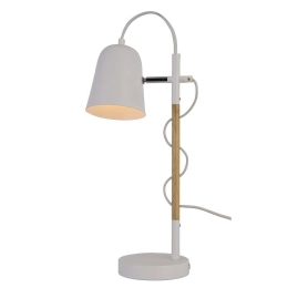Επιτραπέζιο Φωτιστικό Eddie 4163801 White Viokef Μέταλλο,Ξύλο