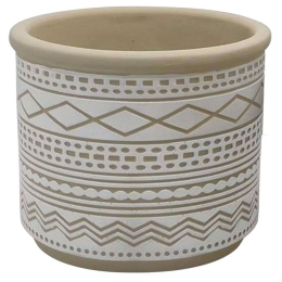 Κασπώ 06-00-23473 Φ18x15,5cm Beige-White Marhome Κεραμικό