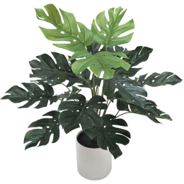 Τεχνητό Φυτό Σε Γλάστρα Μονστέρα 04-00-18833 40cm Green Marhome Συνθετικό Υλικό