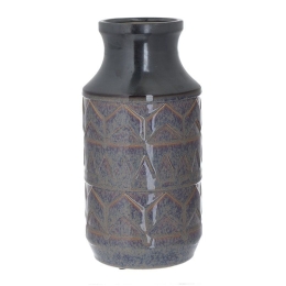 Βάζο Κεραμικό 3-70-685-0129 Grey-Purple Δ16,5Χ33 Inart Κεραμικό