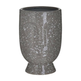 Βάζο Κεραμικό 3-70-685-0242 Πρόσωπο 15X23 Antique Grey Inart Κεραμικό