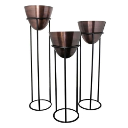 Κασπώ Με Βάση (Σετ 3Τμχ) 3-70-005-0002 Black-Bronze Inart Μέταλλο
