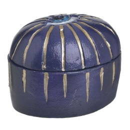 Κουτί Μεταλλικό Μάτι 3-70-983-0038 15x11x10cm Blue-Gold Inart Μέταλλο