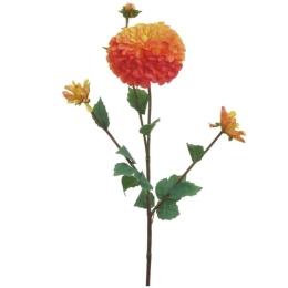 Διακοσμητικό Κλαδί-Λουλούδι 3-85-084-0168 80cm Green-Orange Inart Ύφασμα