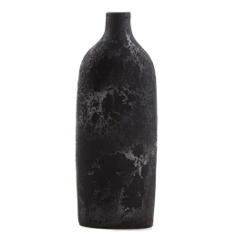 Βάζο Διακοσμητικό Siso Oki 0630019 (18x13x50cm) Black Spot Silver Clay/Tera Soulworks Πηλός