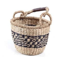 Καλάθι Διακοσμητικό Herbal XS 0680055 20x20x14cm Black-Natural Soulworks Seagrass