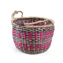 Καλάθι Διακοσμητικό Tide M 0680073 30x30x18cm Fuchsia-Multi Soulworks Seagrass
