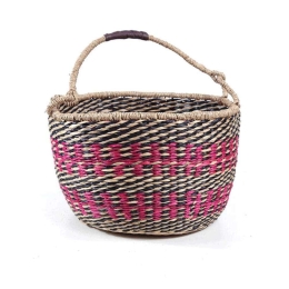 Καλάθι Διακοσμητικό Tide XL 0680071 40x40x22cm Fuchsia-Multi Soulworks Seagrass