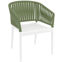 Πολυθρόνα Portofino 20.0879 58x58x80cm Olive-White Siesta