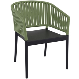 Πολυθρόνα Portofino 20.0881 58x58x80cm Olive-Black Siesta