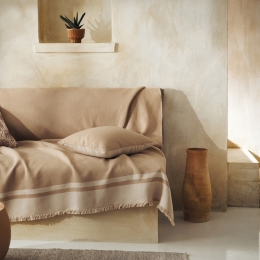 Ριχτάρι Marian 336/41 Ground Beige Gofis Home Three-Seater 180x310cm Βαμβάκι-Ακρυλικό