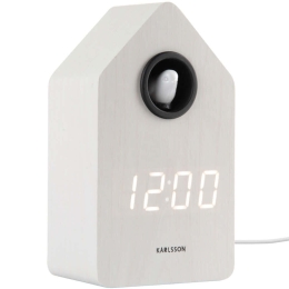 Ρολόι Επιτραπέζιο - Ξυπνητήρι Cuckoo KA6061WH 6x15,3cm White Karlsson Ξύλο