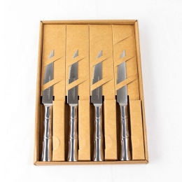 Μαχαίρια Κρέατος Bamboo SBA-0031S (Σετ 4τμχ) Inox Samura Ανοξείδωτο Ατσάλι
